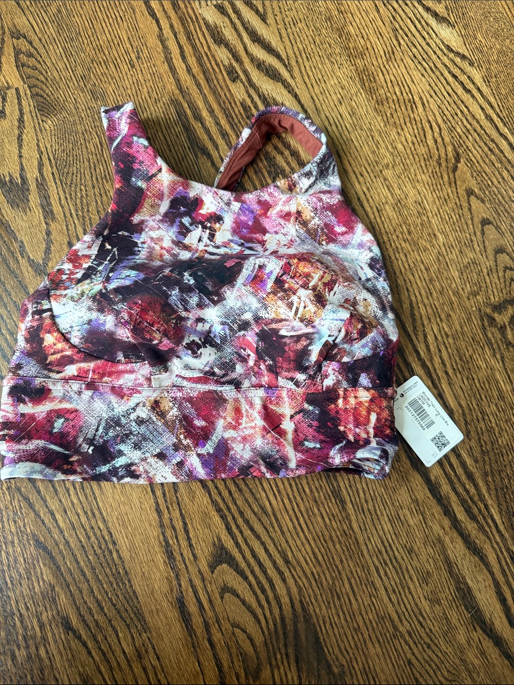 lululemon athletica Pink Multi Abstract Wunder Train longline tank
